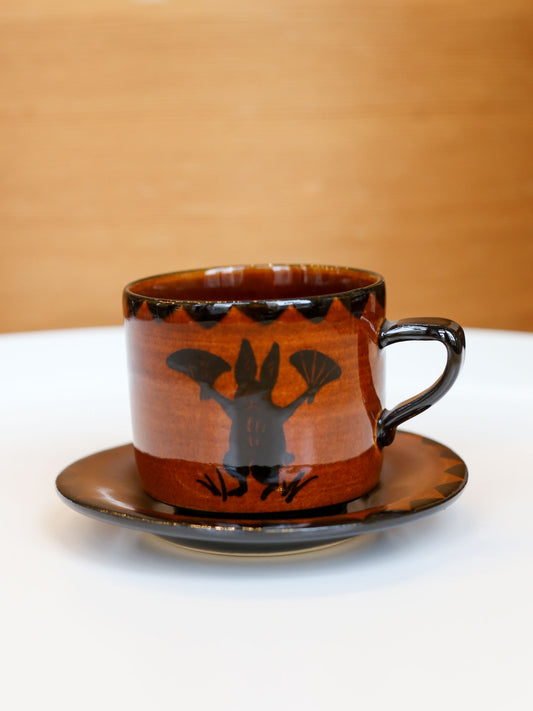 Misao Yajima Amber Coffee Cup & Saucer - No. 6 (矢島操)