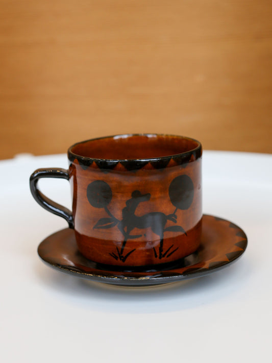 Misao Yajima Amber Coffee Cup & Saucer - No. 6 (矢島操)