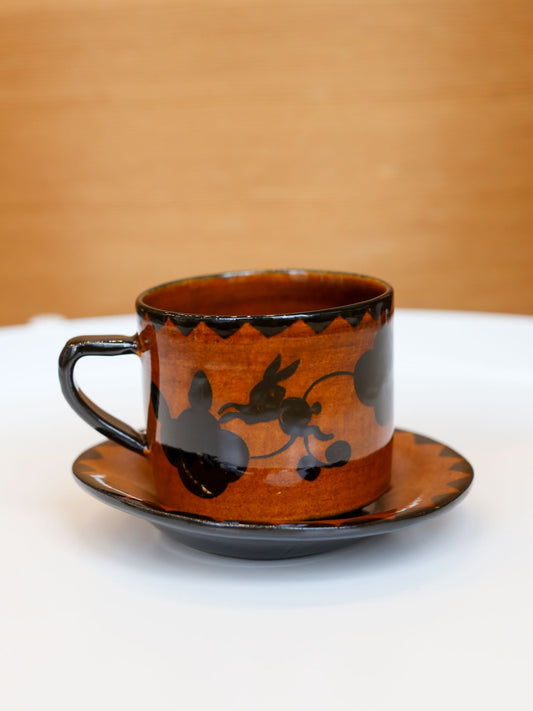 Misao Yajima Amber Coffee Cup & Saucer - No. 7 (矢島操)
