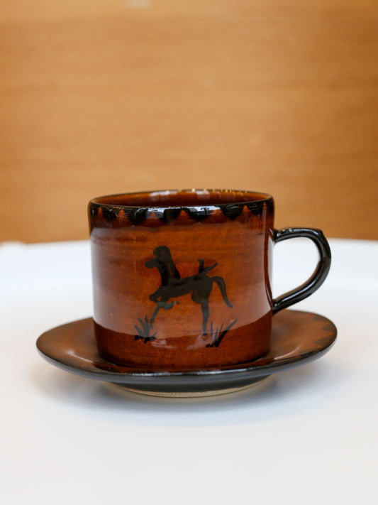 Misao Yajima Amber Coffee Cup & Saucer - No. 8 (矢島操)