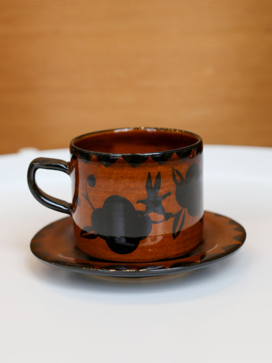 Misao Yajima Amber Coffee Cup & Saucer - No. 10 (矢島操)