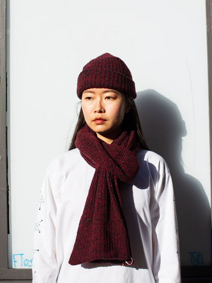 Blue Blue Japan Unisex Knitted Ribbed Scarf (Red)