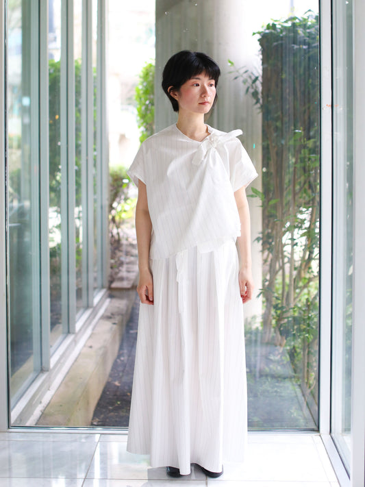 Francesca Marchisio Ribbon Stripe Top - Blue