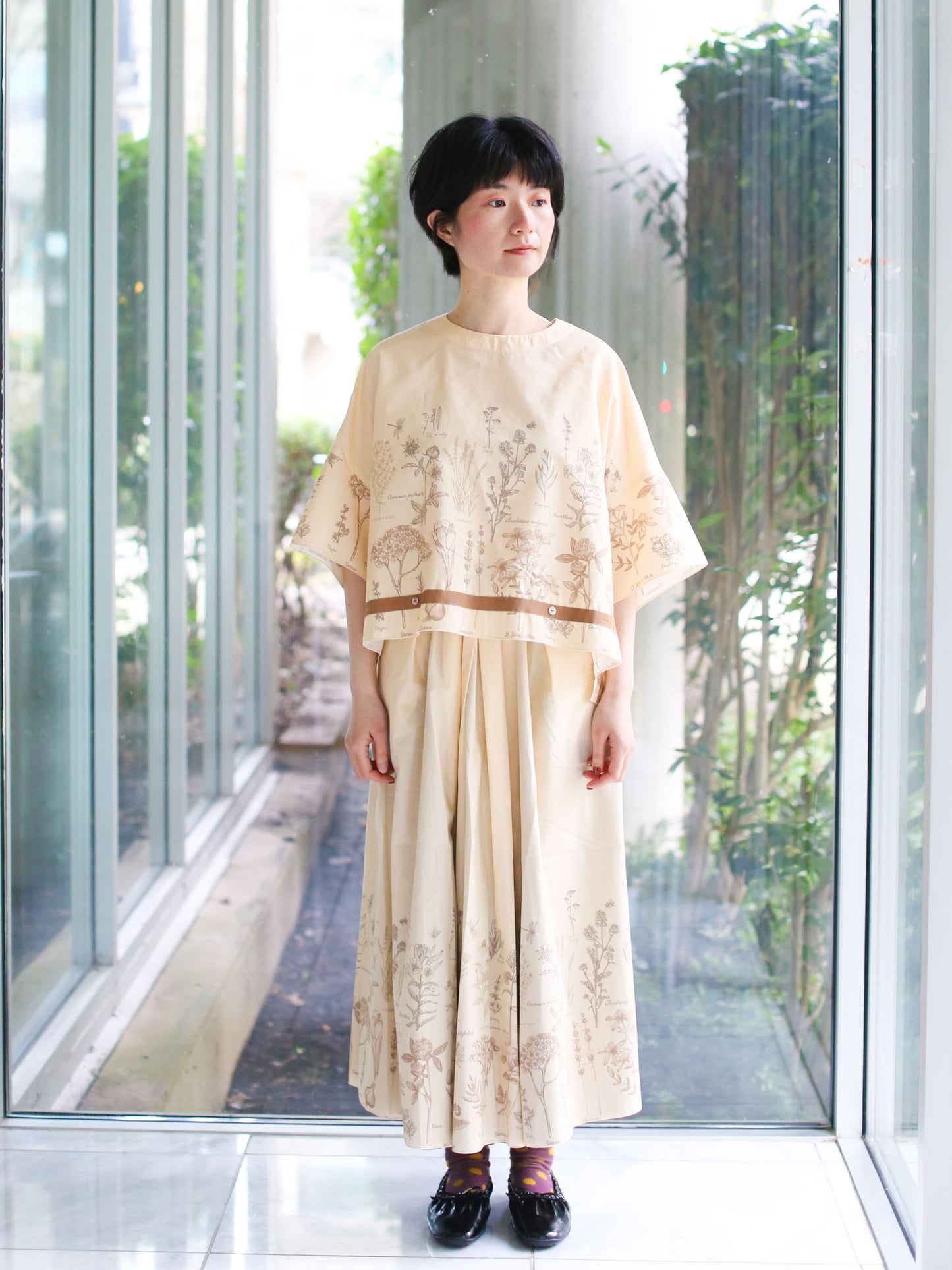 Francesca Marchisio Revcarre Printed Top - Butter Herbarium Print