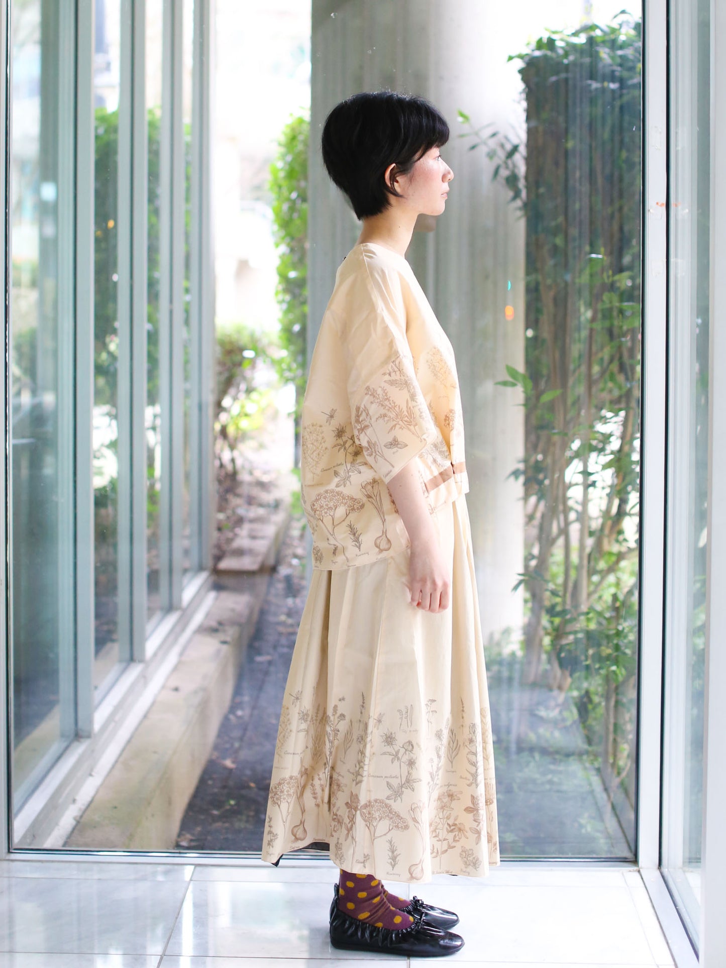 Francesca Marchisio Revcarre Printed Top - Butter Herbarium Print