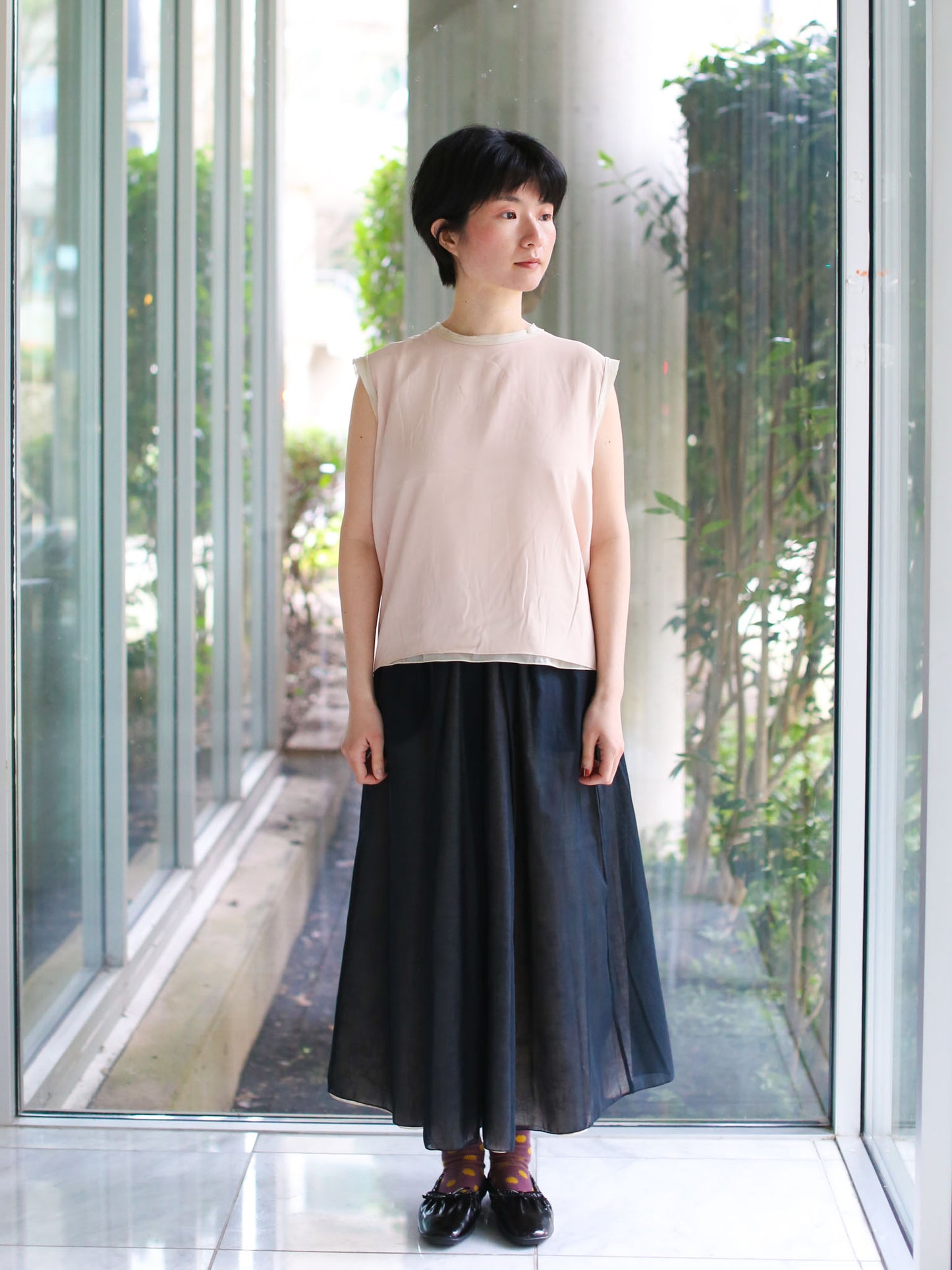 Francesca Marchisio Reversible Cotton Silk Top - Butter/Pink Coral