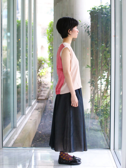 Francesca Marchisio Reversible Cotton Silk Top - Butter/Pink Coral