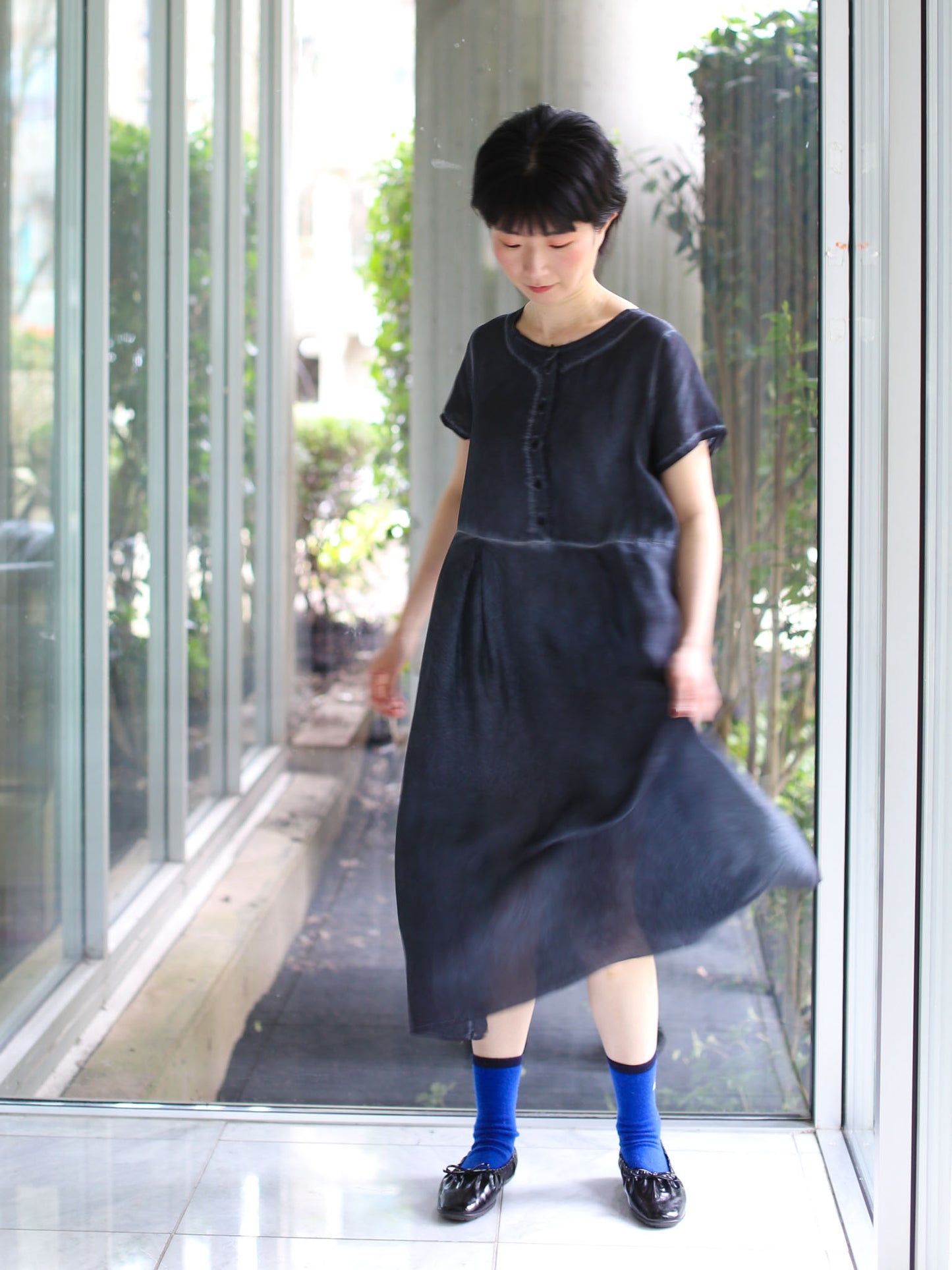 Aequamente Cold-dye Silk Dress - Abisso 26128