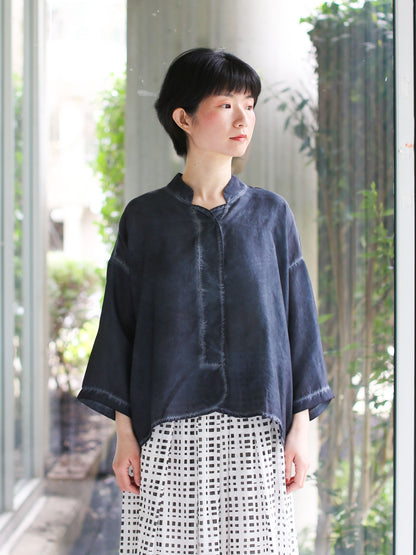 Aequamente Cold-dye Silk Pullover - Abisso 26127