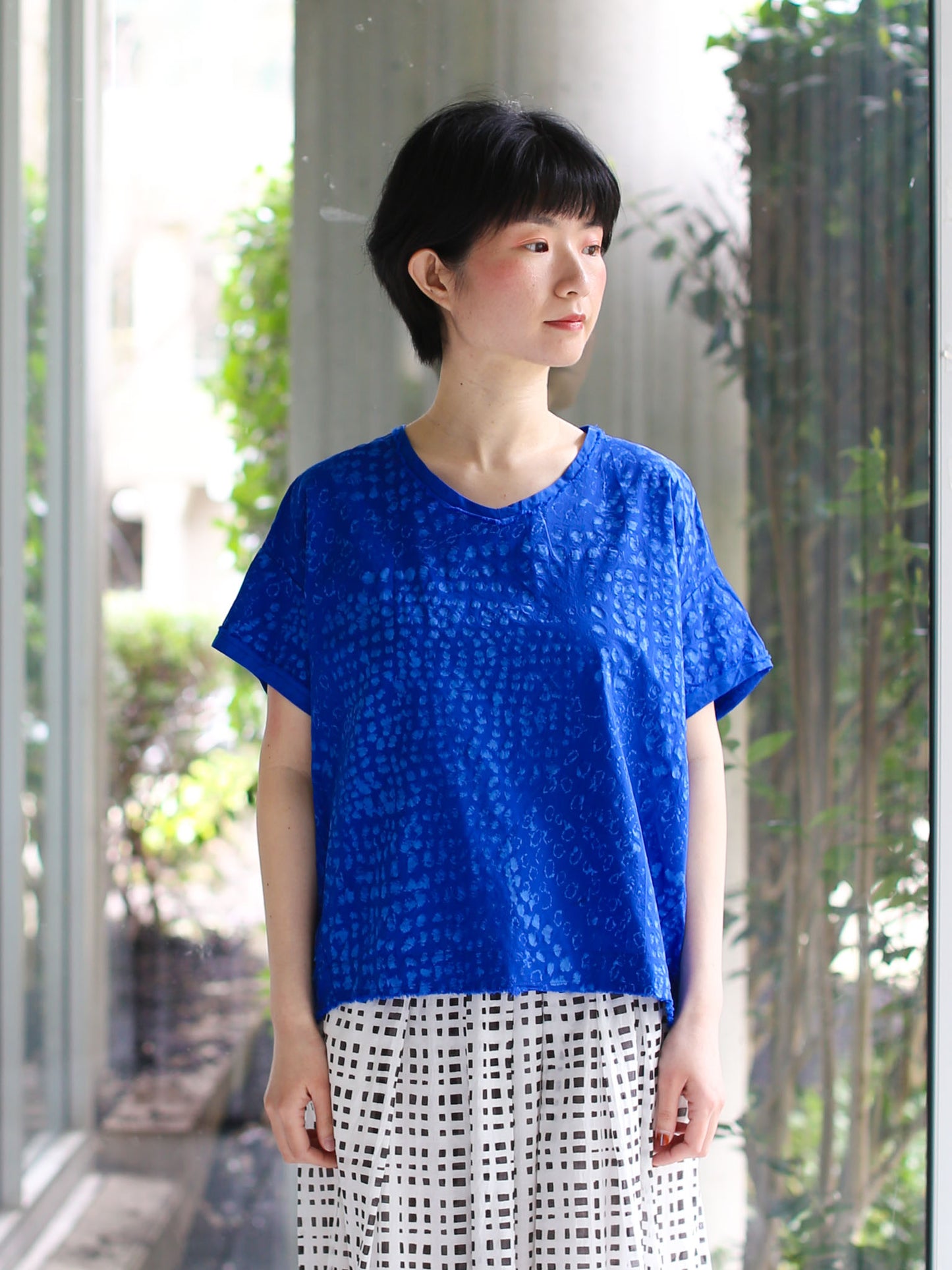 Aequamente Dot Pattern Shirt - Blue 26130