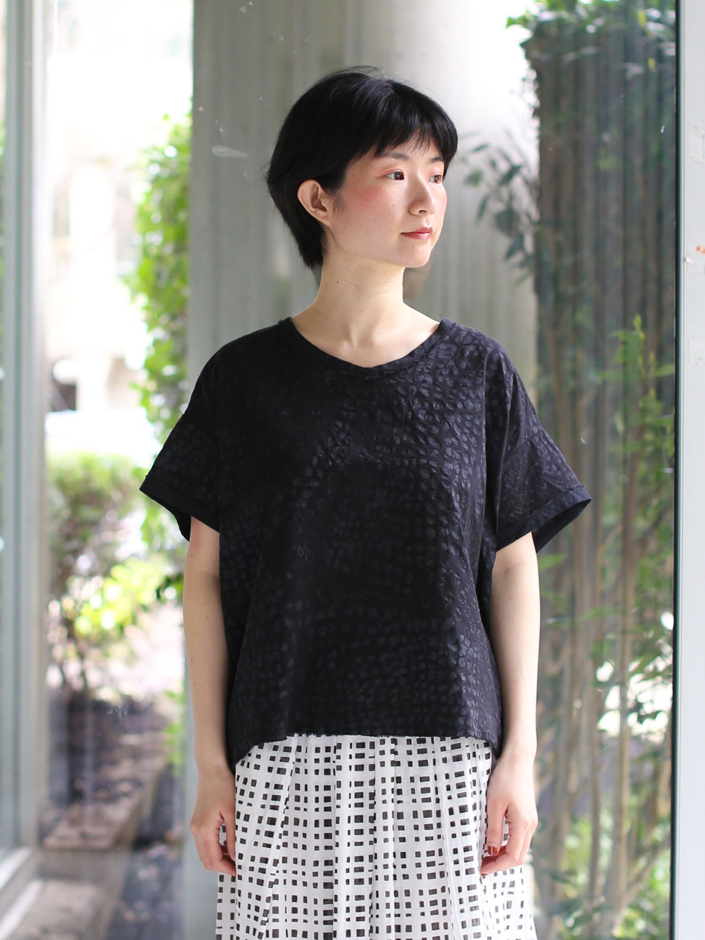 Aequamente Dot Pattern Shirt - Black 26130