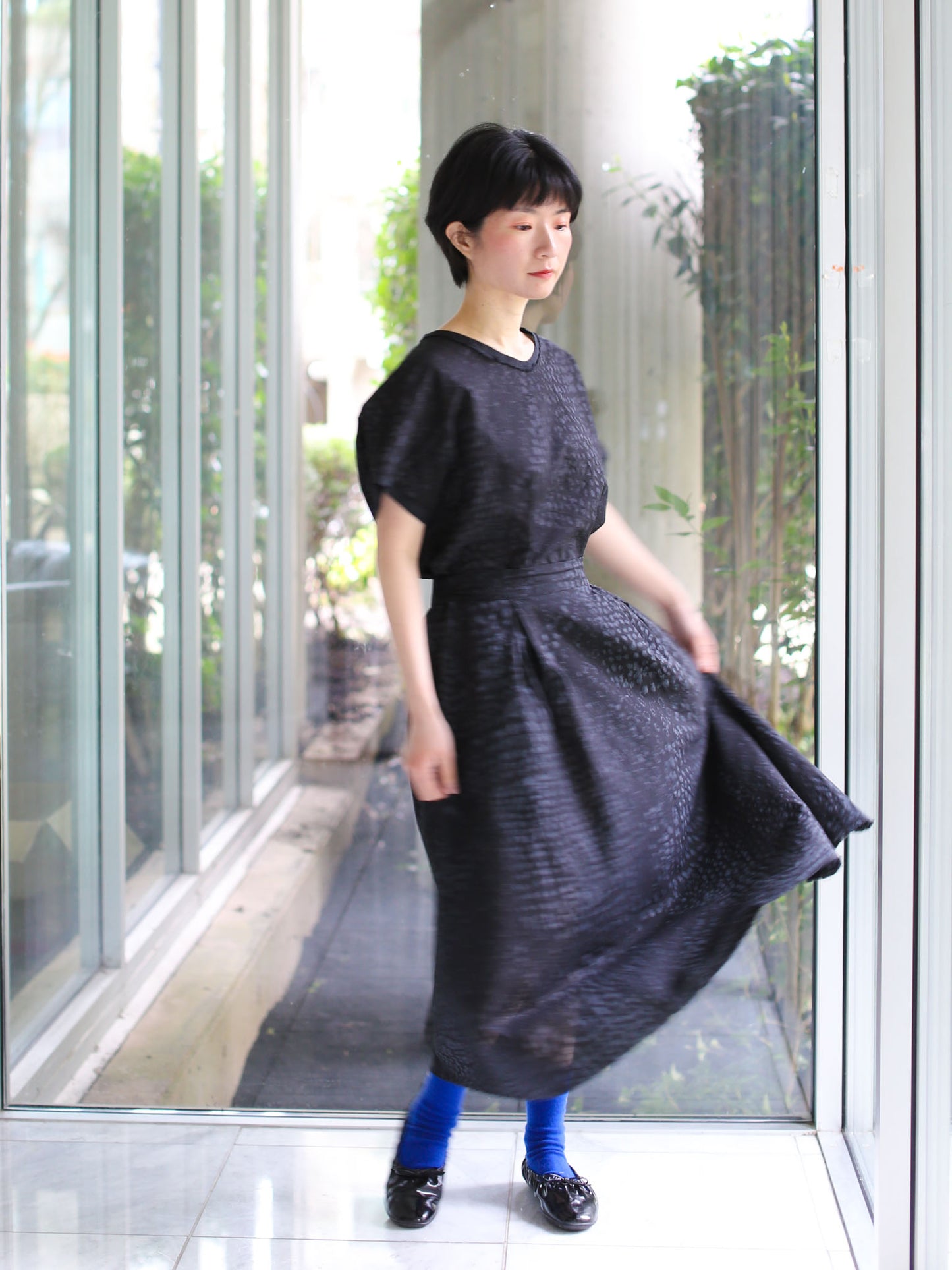 Aequamente Dot Pattern Skirt - Black 26133