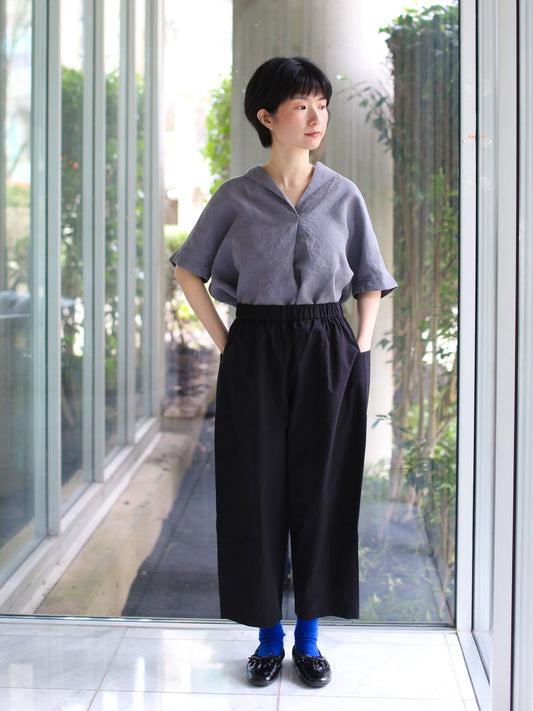 evam eva Cotton Cropped Pants - Black