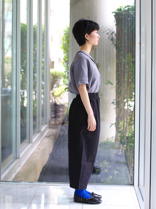 evam eva Cotton Cropped Pants - Black