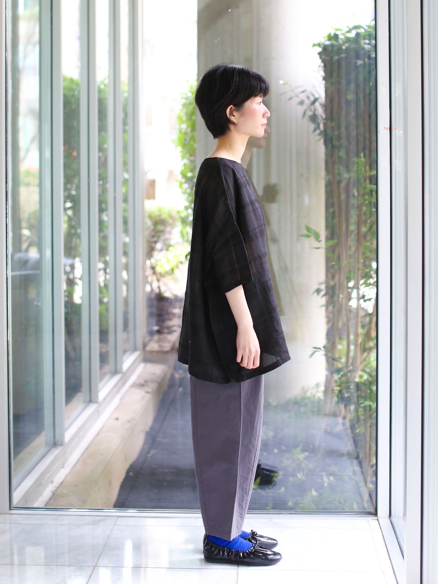evam eva/ dry cotton PO  ブラック evam eva｜supima cotton culottes｜ladies',bottoms
