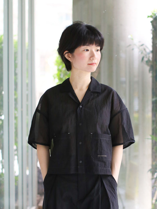 And Wander Sheer Ripstop Short-sleeve Shirt - Black