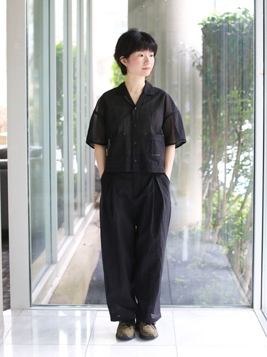 And Wander Sheer Ripstop Short-sleeve Shirt - Black