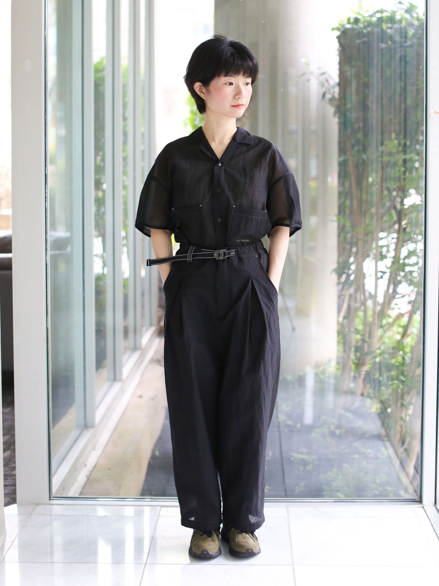 And Wander Sheer Ripstop Sarousel Pants - Black