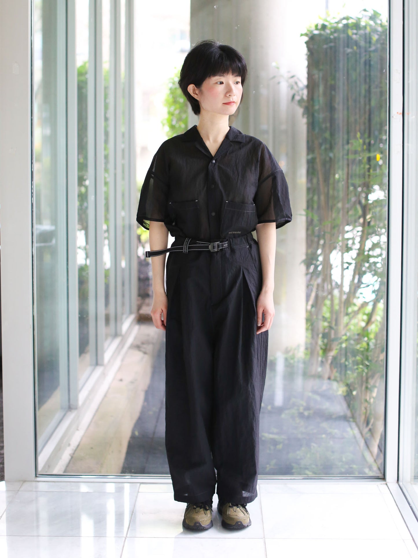 And Wander Sheer Ripstop Sarousel Pants - Black