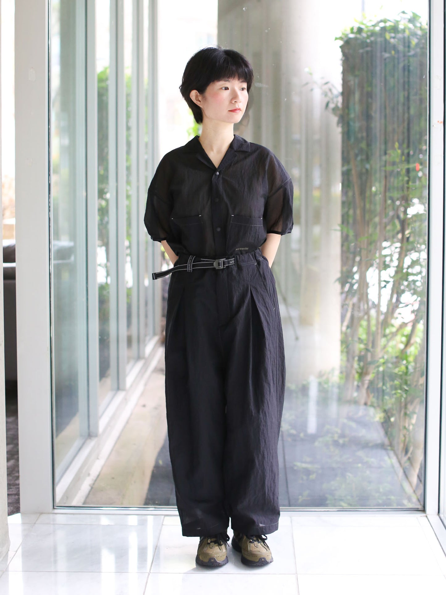 And Wander Sheer Ripstop Sarousel Pants - Black