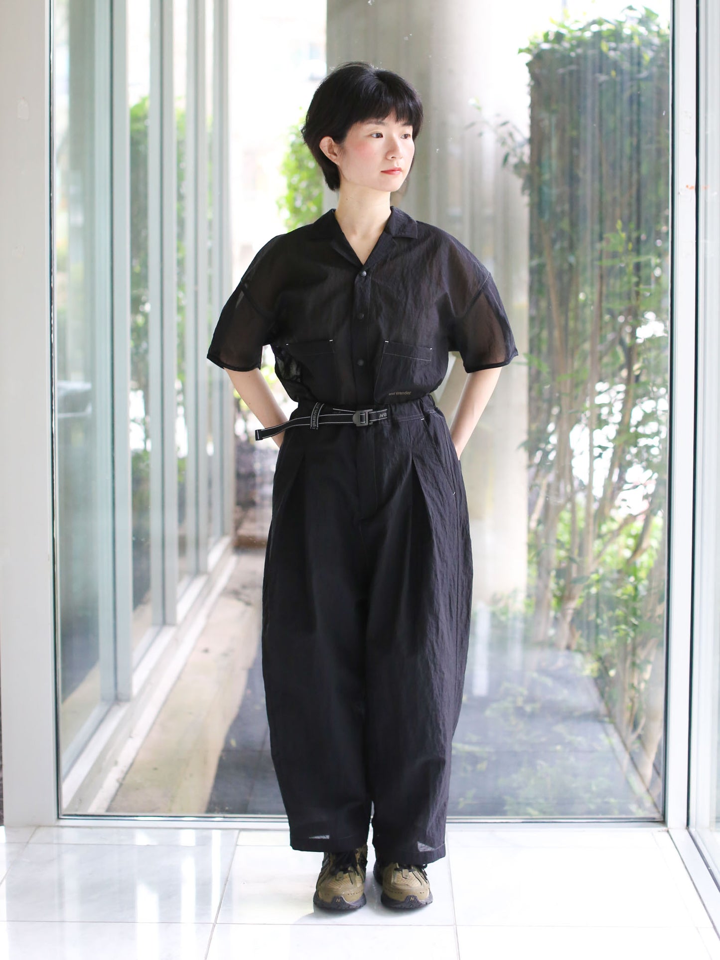 And Wander Sheer Ripstop Sarousel Pants - Black