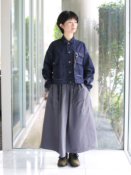 And Wander Dry Easy Denim Cropped Shirt