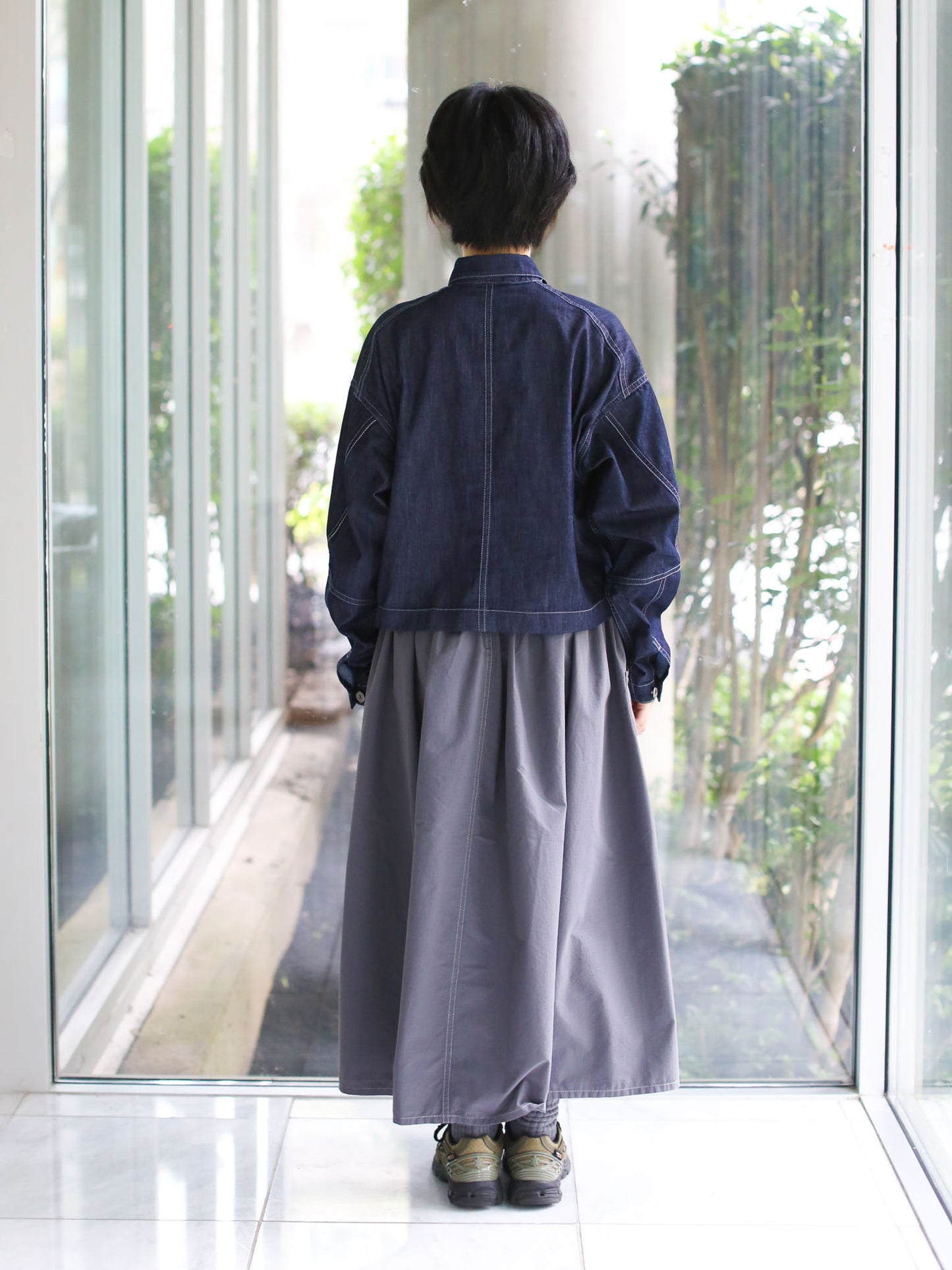 And Wander Dry Easy Denim Cropped Shirt