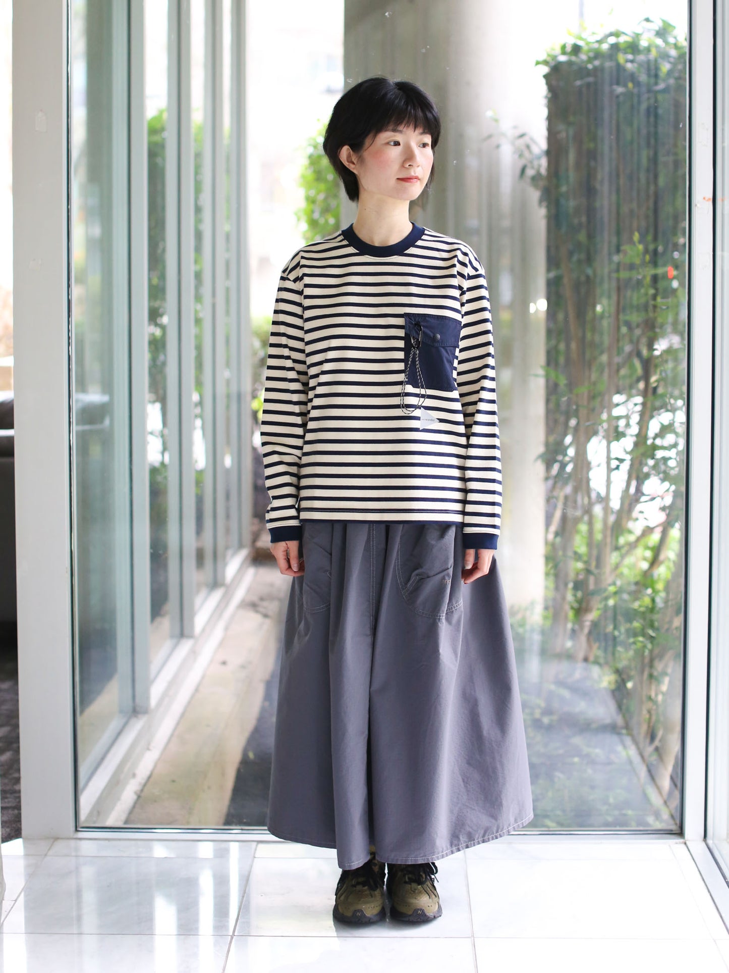 And Wander Stripe Long-sleeve Pullover Shirt