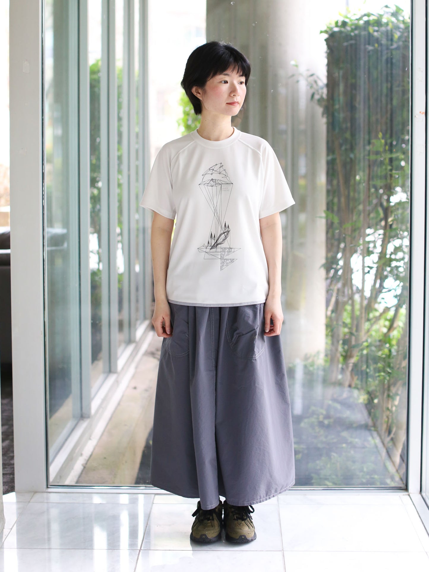 And Wander Dry Jersey Printed Pattern T-Shirt - Off-white