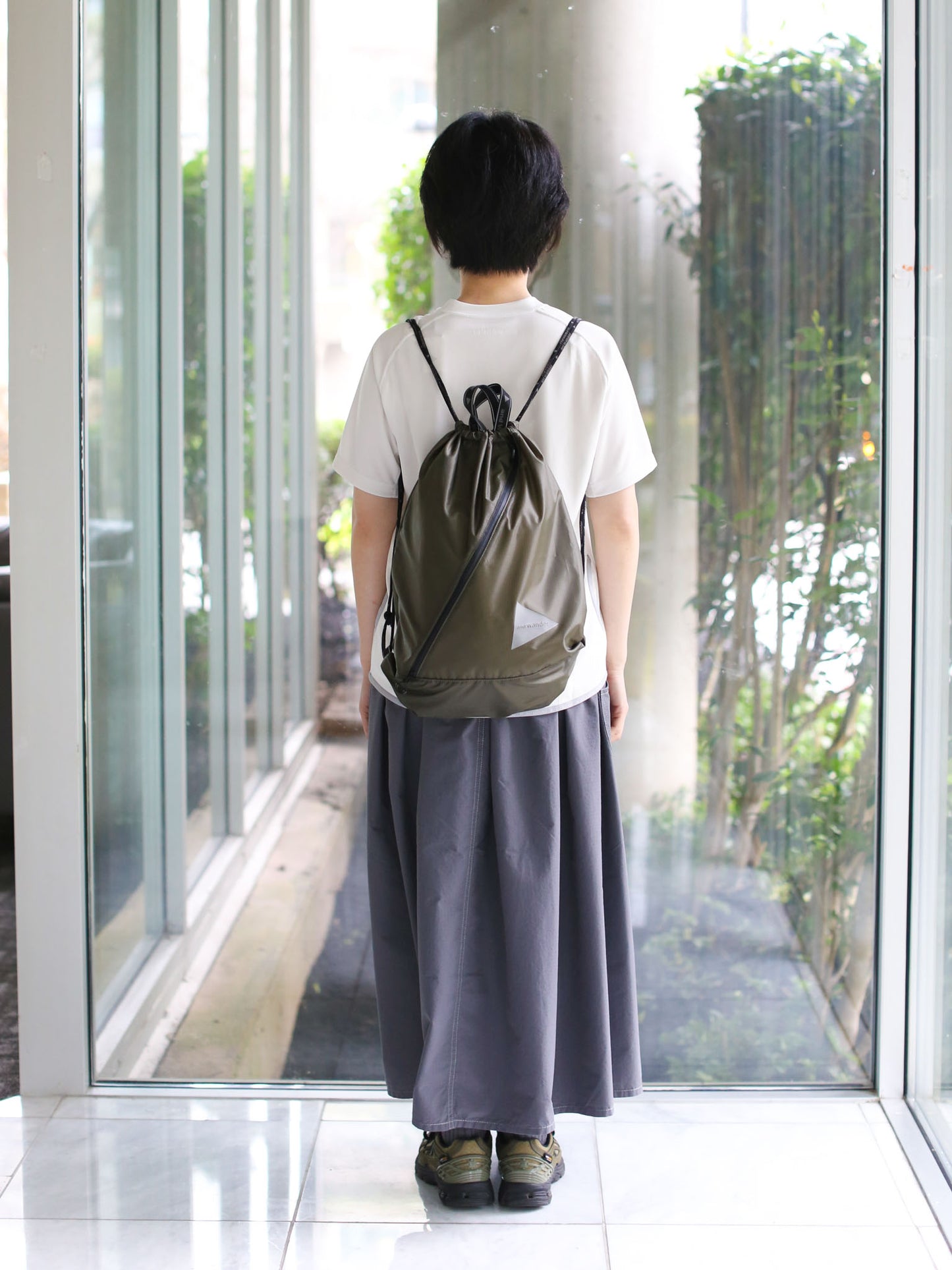 And Wander Crsip Rip Drawstring Bag - Khaki