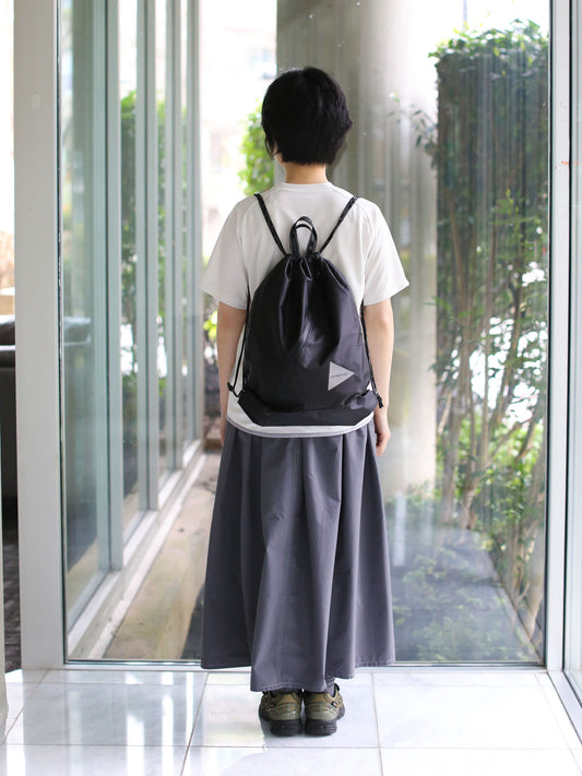 And Wander Crsip Rip Drawstring Bag - Black