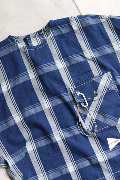 And Wander Indigo Checkered Pullover