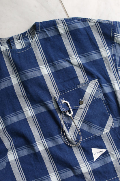 And Wander Indigo Checkered Pullover