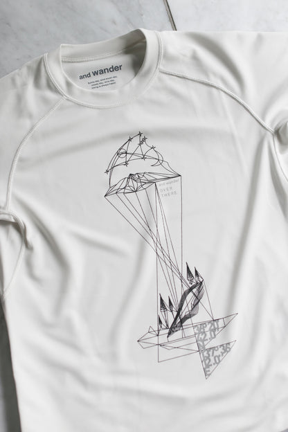 And Wander Dry Jersey Printed Pattern T-Shirt - Off-white