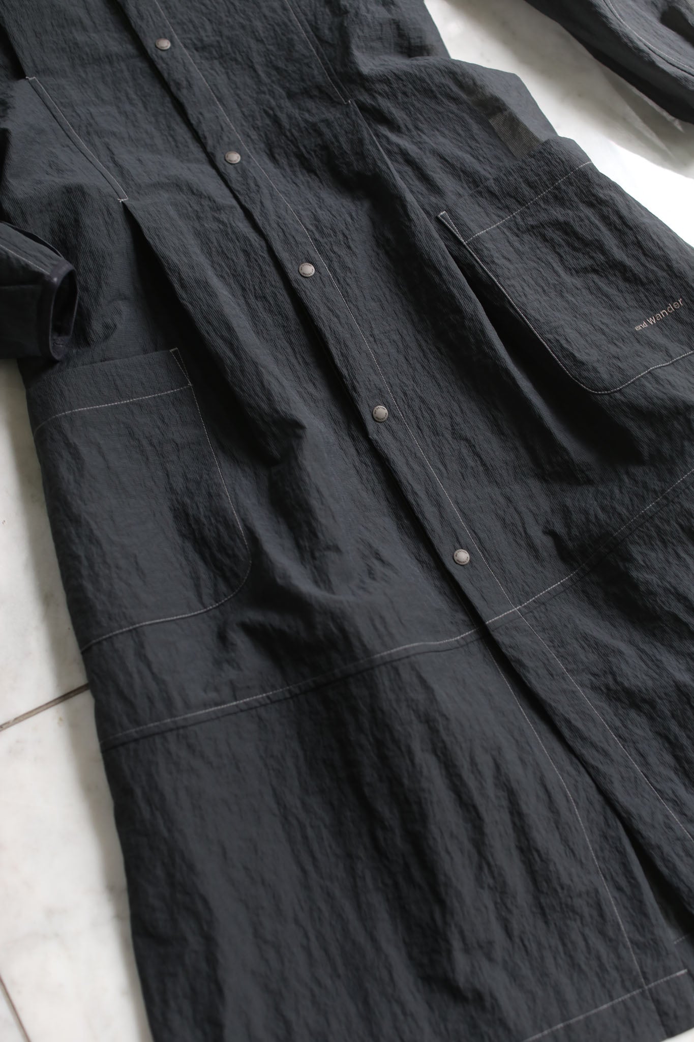 And Wander Sheer Ripstop Dress/Jacket - Charcoal