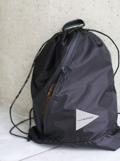 And Wander Crsip Rip Drawstring Bag - Black