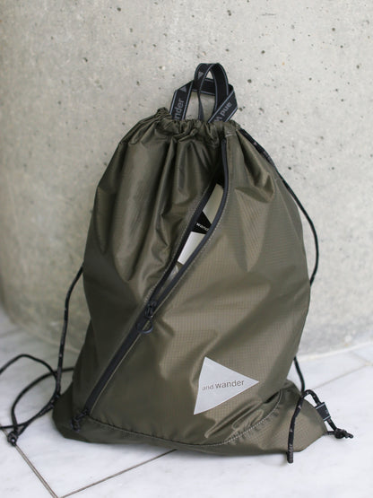 And Wander Crsip Rip Drawstring Bag - Khaki
