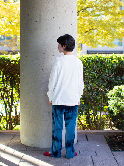 (25% off) Blue Blue Japan Unisex Knitted Gradation "Omaru" Slub Cotton T-shirt - Red