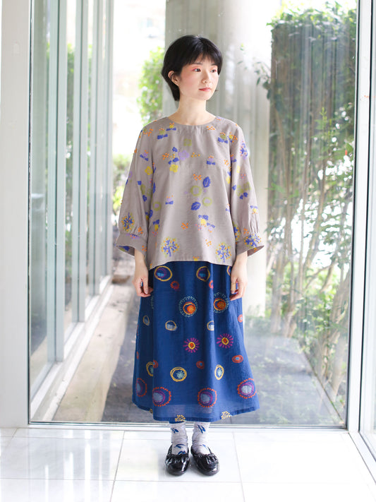 M Kyoko Woven Pullover- Gray (1073)