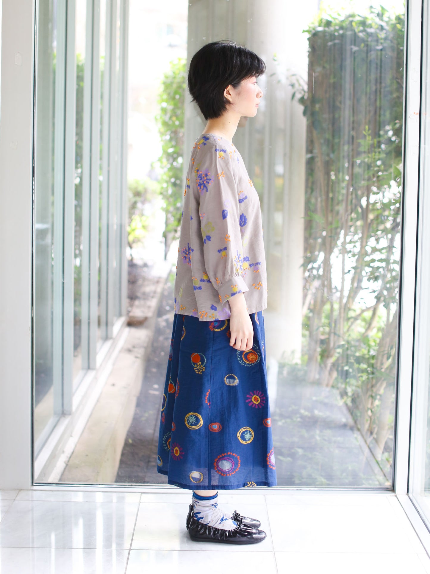M Kyoko Woven Pullover- Gray (1073)
