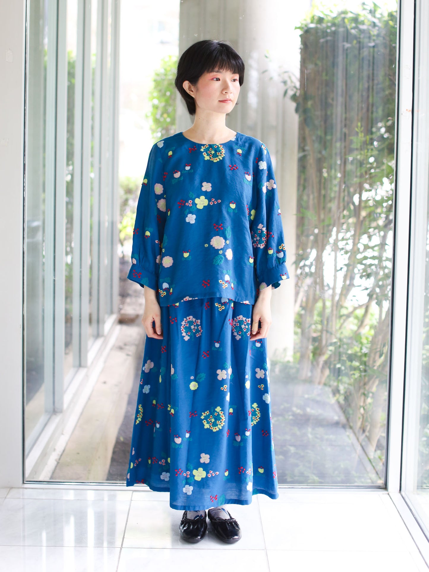 M Kyoko Woven Pullover - Blue (1073)