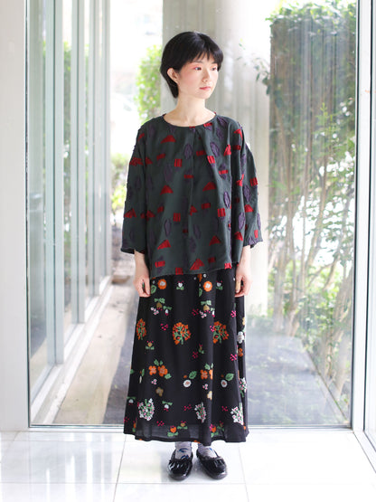 Fuga Fuga Woven Pullover - Charcoal (7052)
