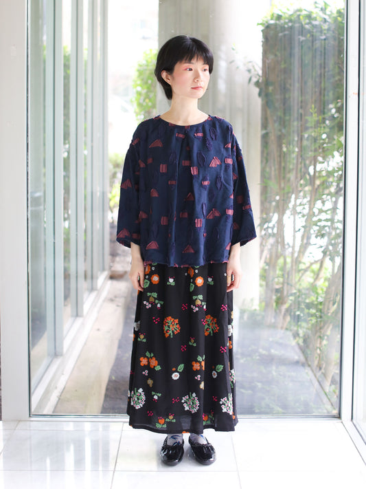 Fuga Fuga Woven Pullover - Dark Blue (7052)
