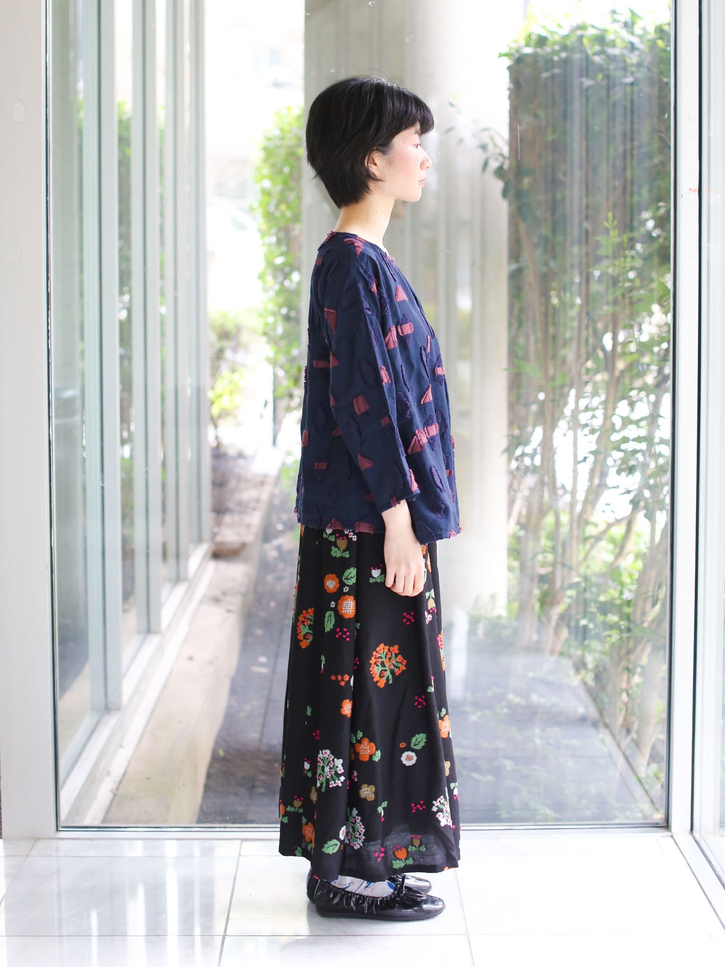Fuga Fuga Woven Pullover - Dark Blue (7052)