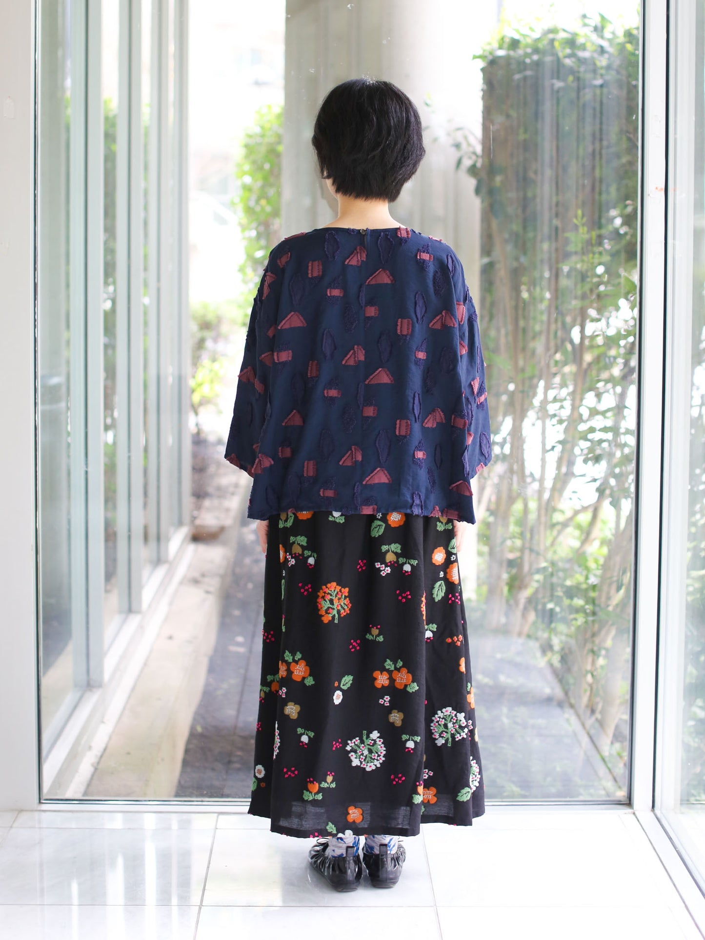 Fuga Fuga Woven Pullover - Dark Blue (7052)