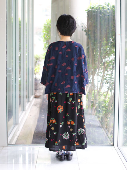 Fuga Fuga Woven Pullover - Dark Blue (7052)