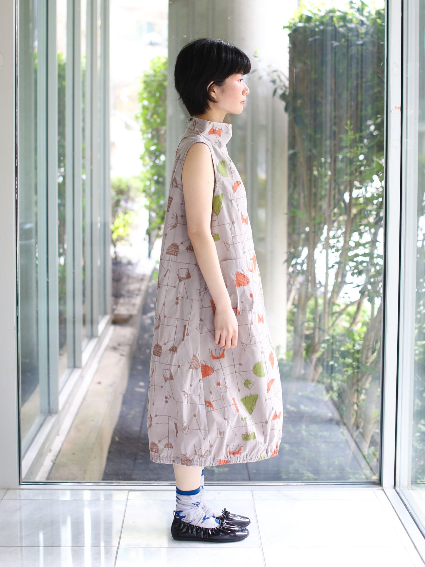 Fuga Fuga Woven Dress - Beige (7046)