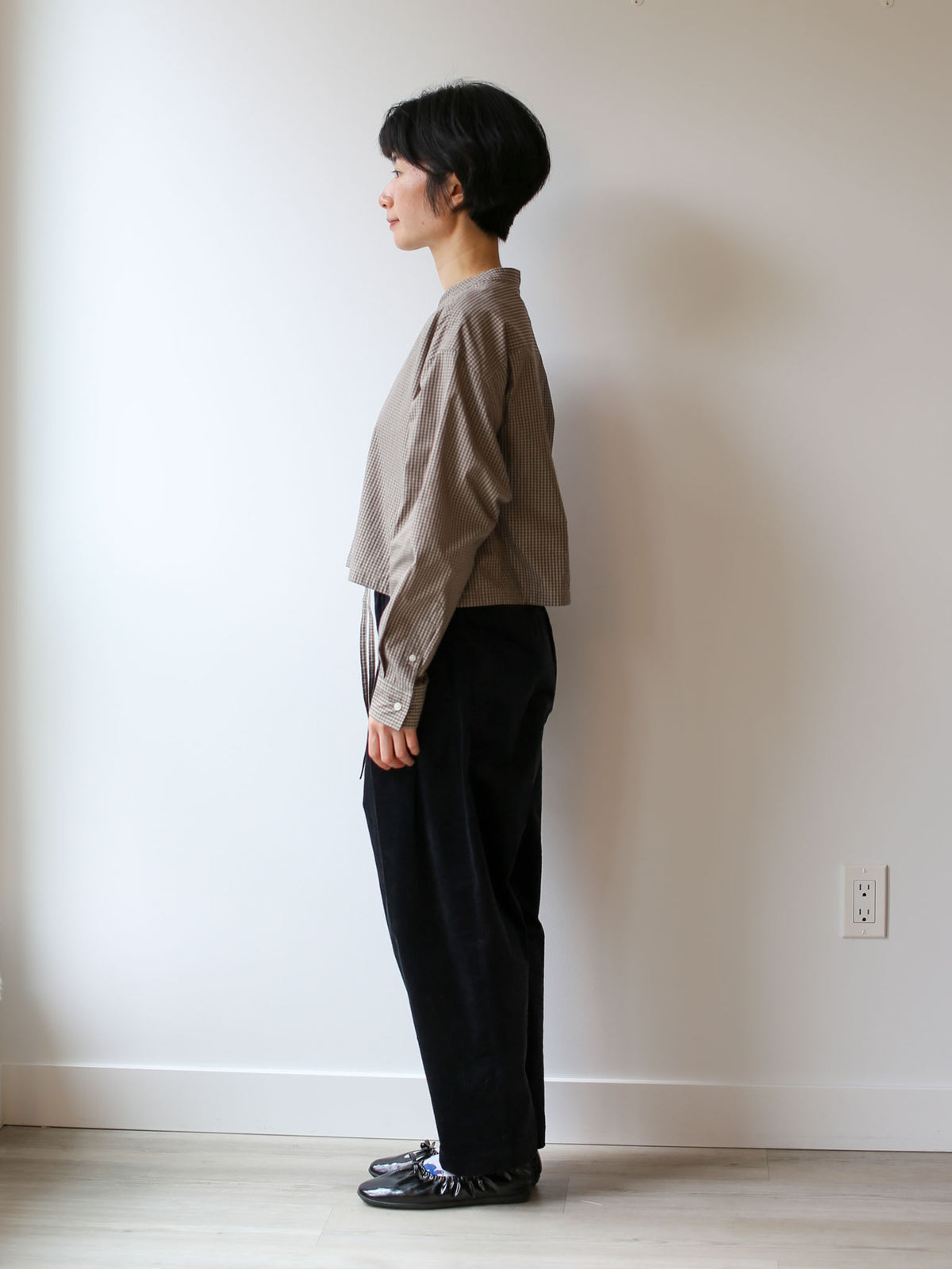 Nicholson & Nicholson Lucy Washed Cotton Blouse - Beige Check