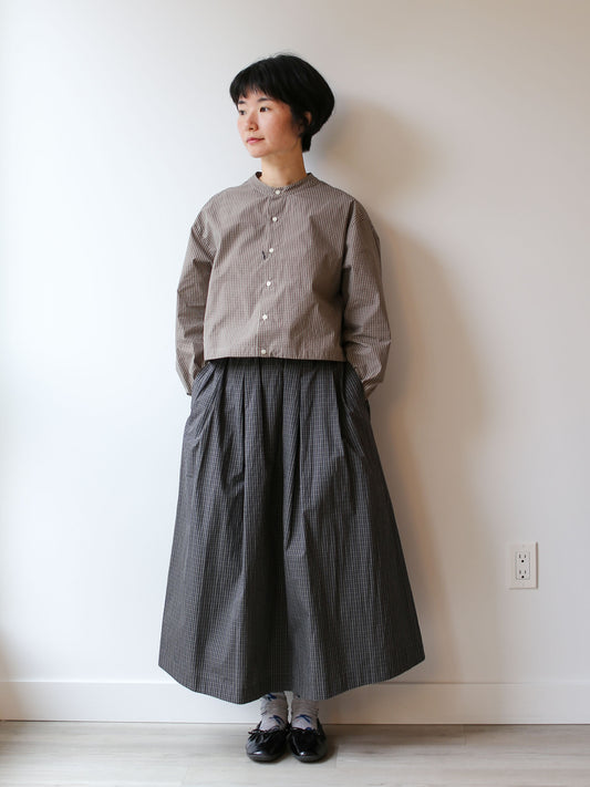 Nicholson & Nicholson Mira Washed Cotton Skirt - Black Check