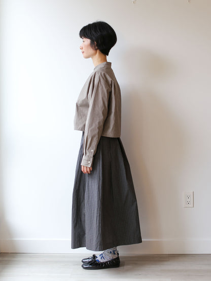 Nicholson & Nicholson Mira Washed Cotton Skirt - Black Check